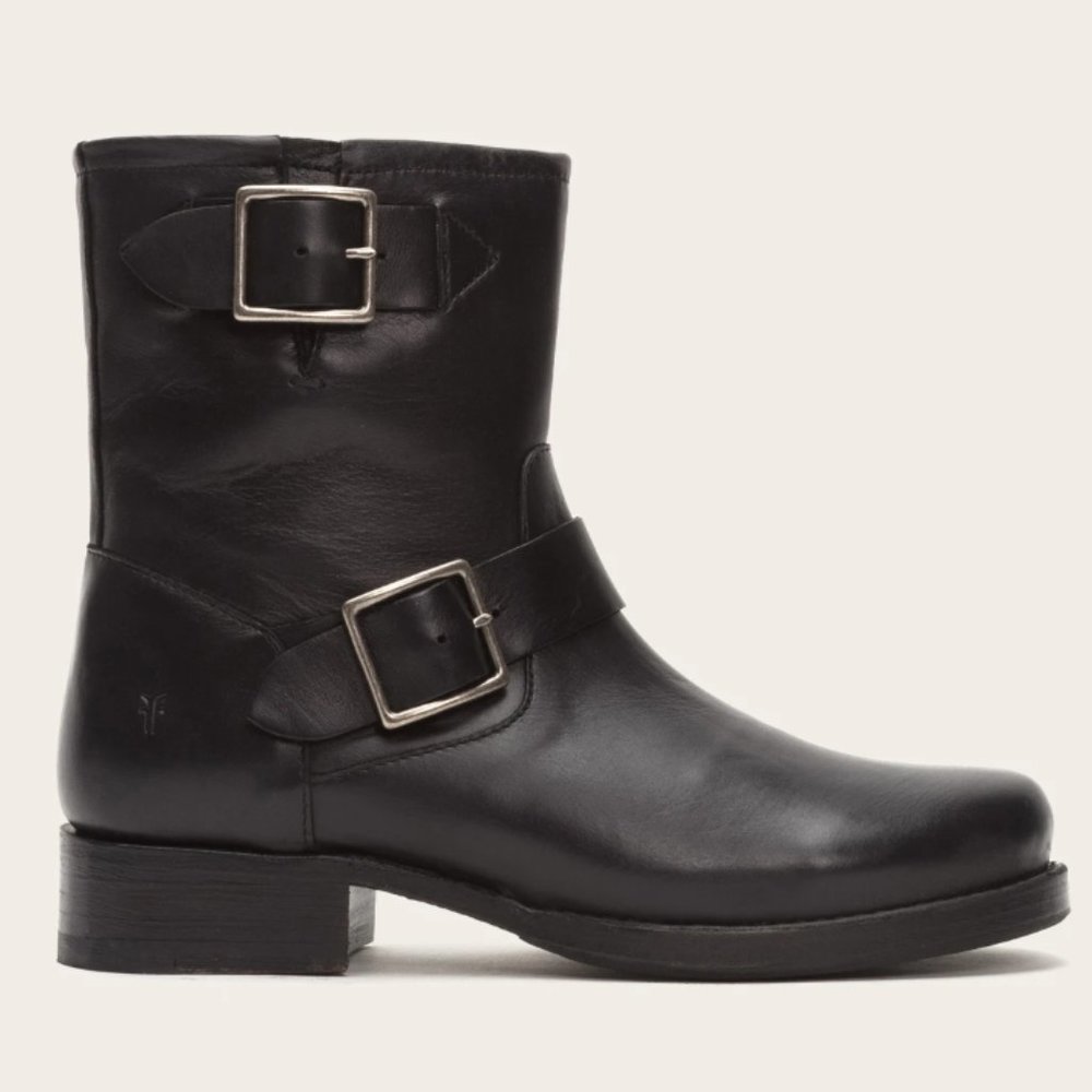 Frye Vicky Engineer Ankle Boot Black Leather - image 2